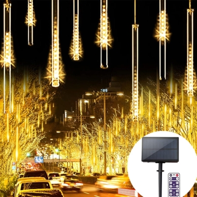 Weather-Resistant LED Meteor Shower Lights for Outdoor Holiday Decoration, Auto On/Off, Solar-Powered, Perfect for All Climates