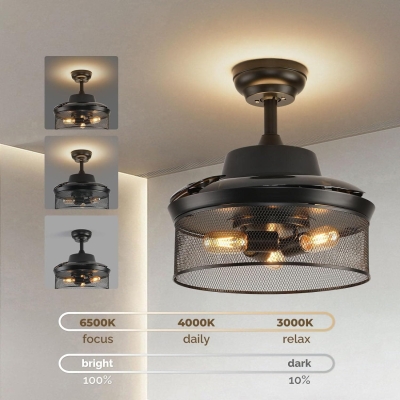 36 in. Pretty Ceiling Fans with Light Remote, Black Industrial Looking Ceiling Fan for Living Room Bedroom Kitchen, Outdoor Fan for Patio