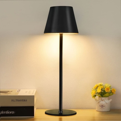 Black Rechargeable Cordless LED Table Lamp Desk Lamp, Stepless Touch Dimmable Desk Lamp, Portable Table Lamp for Living Room Restaurant Bedroom Cafe