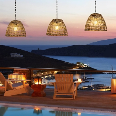 Elegant Solar-Powered Rattan Chandelier for Outdoor Garden Decor, Automatic Day/Night Operation, Easy Installation, 6-8 Hours Illumination