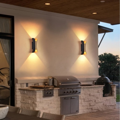 Modern Black Up and Down Outdoor Wall Light, Waterproof LED Wall Light for Porch Garden Backyard Patio Pathway Passway Garage Wall