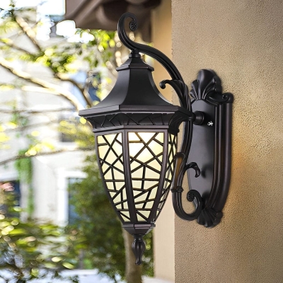 Durable Aluminum Solar Outdoor Wall Light with Unbreakable Glass Shade for Garden, Lawn, Patio, and Porch, Automatic Day/Night Sensor
