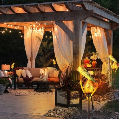 Unique Curled Leaf Solar Ground Lights with Adjustable Solar Panels, Easy to Install, Beautiful Garden Decoration for Your Yard