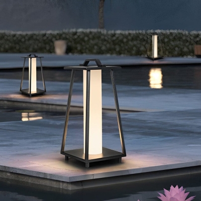 Durable Galvanized Steel Outdoor Floor Lamp with LED Warm Lighting, Acrylic Lampshade, and Rustproof Foot Pad for Garden, Lawn, and Balcony