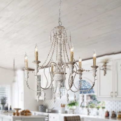 6 - Light Dimmable Classic Traditional Chandelier, Rustic Chandelier Light Fixture Hanging Ceiling Lights for Dining Room