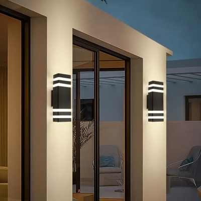 Modern Outdoor Up and Down Wall Light, Outdoor Wall Fixture for Courtyard Garden Porch Corridor