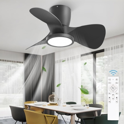 24 in. Black Remote Control Ceiling Fan and Light, Good Ceiling Fans, Dimmable LED Ceiling Fan for Bedroom Kitchen Living Room Apartment