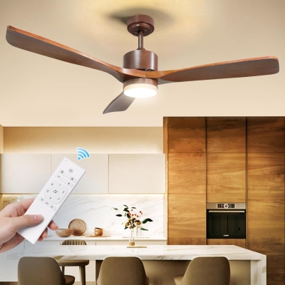 52 in. Indoor Outdoor Wood Reversible Quiet Ceiling Fans for Patio Living Room Bedroom Office, Outdoor Fans with Lights and Remote, Fan for Summer