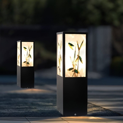 Solar-Powered Outdoor Pathway Light with Automatic Day/Night Sensor, 6-Hour Charge, 8-10 Hour Illumination, Sturdy Design, Retro Artistic Acrylic Lampshade