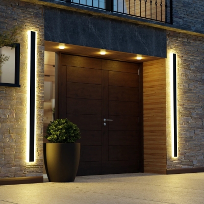 Energy-Saving Waterproof RGB LED Outdoor Wall Lights, Durable Stainless Steel &amp; Acrylic, Dimmable for Courtyard, Villa, Shop &amp; More