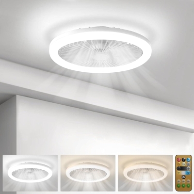 10 in. White Wireless Remote Control Ceiling Fan and Light, Mini Screw In Socket Fan Light for Bedroom