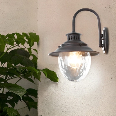 Sturdy Aluminum Outdoor Wall Lamp with IP55 Waterproof Rating, High Transmittance Glass Lampshade, and Classy Stone Pattern Design