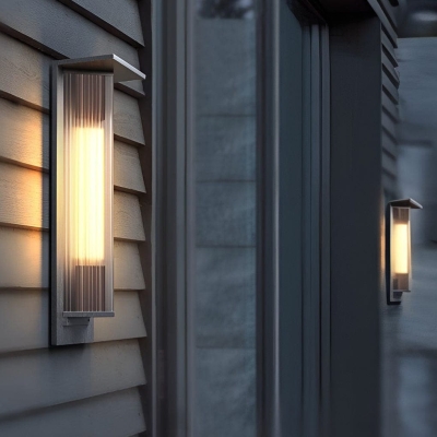 Durable Aluminum Outdoor Wall Light with Frosted Finish, LED High Color Rendering, and Glass Lampshade for Warm, Bright, Retro Style Home Decor