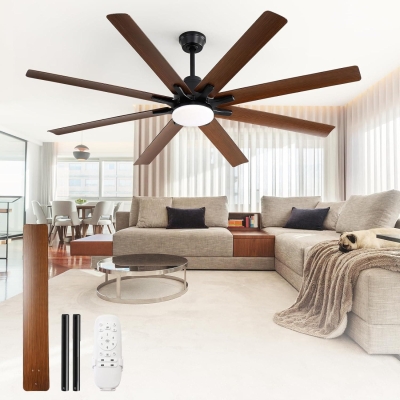 Contemporary Farmhouse Large Remote Ceiling Fan with Light Control, Moisture Resistant Ceiling Fan for Living Room Patio, Silent Reversible DC Ceiling Fan