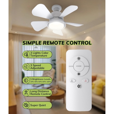 Socket Fan Light Ceiling Fans with Lights and Remote, Dimmable LED Ceiling Fan and Light, Screw In Ceiling Fan Bedroom Living Room Kitchen Closet