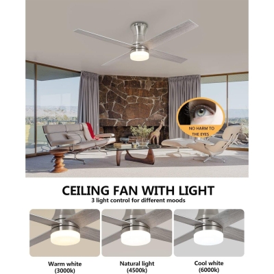 52 in. Remote Control Ceiling Fans, Outdoor Ceiling Fans with Light, Bedroom Ceiling Fans