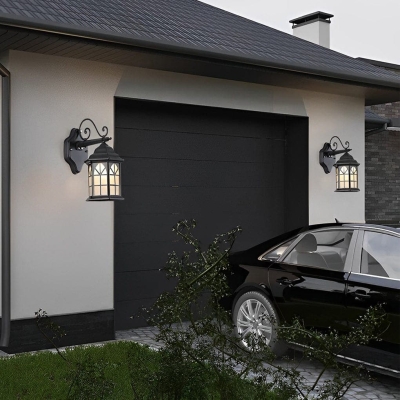 Elegant Waterproof Solar Outdoor Wall Light with Metal and Glass Design, Automatic Day/Night Sensor, Energy-Saving for Courtyard and Patio