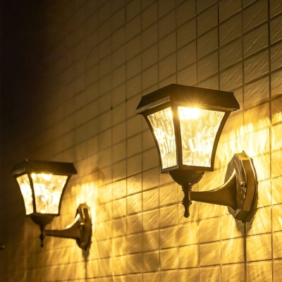 Solar Wall Lamp with Touch Switch, 360&deg; Waterproof, High Light Transmittance, Automatic Day/Night Control, Rust-Resistant Outdoor Sconce