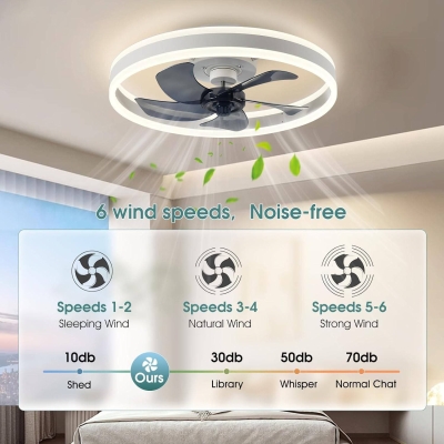 Fandelier for Bedroom, Ceiling Fans with Lights and Remote, Ceiling Fans Flush Mount Low Profile, Dimmable Brushed White Ceiling Fan