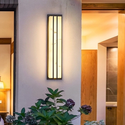 Retro Design Waterproof Outdoor Wall Lamp with LED Light Source, Stainless Steel Body, and Resin Lampshade, Energy Saving and Easy to Clean