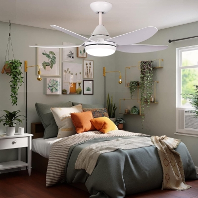 White Indoor Ceiling Fan Light Fixture and Remote Switch Control for Bedroom Living Room Dining Room, 5 Blade Ceiling Fan