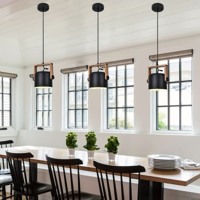 Famhouse Modern Black Pendant Light, Hanging Ceiling Light for Kitchen Dining Room Hallway Entryway