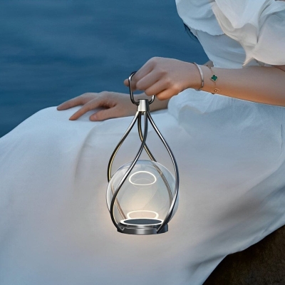 Stainless Steel Portable LED Night Light, Waterproof, USB Rechargeable, High Color Rendering for Camping, Yard Decoration, and Outdoor Activities