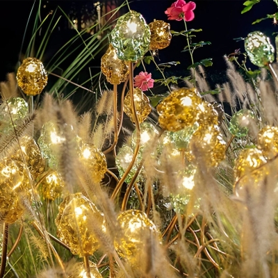 Stainless Steel and Glass Garden Lawn Lamps, Waterproof, Rust-Proof, and Festive Outdoor Decoration for Patio, Lawn, Walkway, and Events