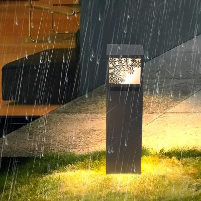Elegant Retro Stainless Steel Lawn Lamp with Imitation Marble Shade, Solar and Wired Options for Garden, Villa, Backyard, Park, Pathway