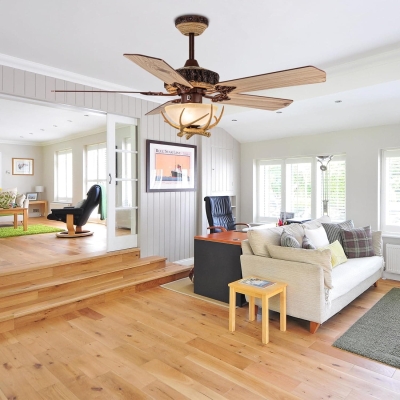 52 in. Farmhouse Rustic Fan with Light and Remote, Wood Antler Ceiling Fan, Decorative Ceiling Fans Chandelier for Bedroom Living Room