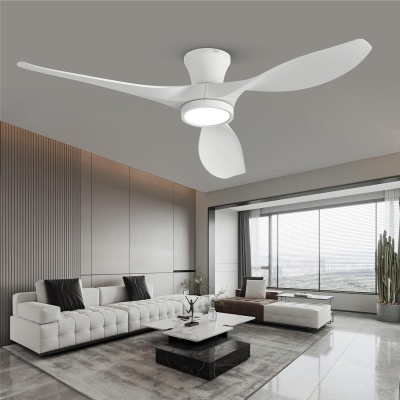 52 in. White Ceiling Fan with Lights Remote Control, Modern Low Profile Ceiling Fan, Quiet Ceiling Fans, Bedroom Ceiling Fans, Living Room Fan