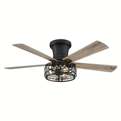 52 in. Ceiling Fan with Light Kit, 4-Blade Flush Mount Ceiling Fan with Remote Control