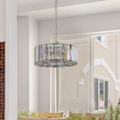 Modern Crystal Chandelier Pendant Light for Living Room, Luxury Round Cristal Lamp Pendant Light Home Decor Light Fixture