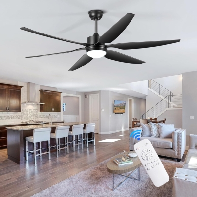 66 in. Contemporary Ceiling Fans with Lights and Remote for Living Room Bedroom, Large Black Outdoor Ceiling Fan for Patio Porch Garage, Warehouse Ceiling Fans