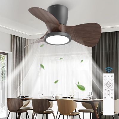24 in. Remote Control Ceiling Fan and Light, Reversible Dimmable LED Ceiling Fan for Bedroom Kitchen Living Room Apartment