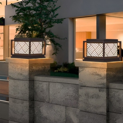 Durable Solar Outdoor Fence Post Light with Waterproof Galvanized Sheet Material and Bright Acrylic Lampshade for Parks, Villas, and Lawns