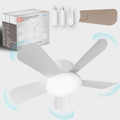 Small Socket Fan with Lights and Remote, Bedroom Ceiling Fans, Kitchen Fans with Lights, 5 Leaf Brown Ceiling Fan for Garage