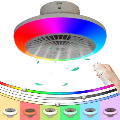 14 in. Smart Closed Ceiling Fan with Lights, RGB Ceiling Fan for Bedroom Living Rooms Children's Rooms