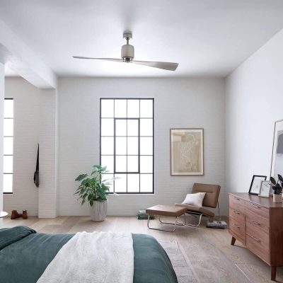 60 in. 2 Blade Mid-Century Ceiling Fan with Remote, Pull Chain, DC Motor and High Airflow Efficiency