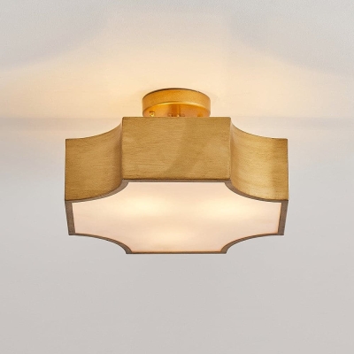 Gold LED Flush Mount Ceiling Light, Semi Flush Mount Ceiling Light Chandelier for Bedrooms Kitchen Living Room