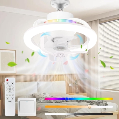 Small Ceiling Socket Fan with Light and Remote, 360&iexcl;&atilde; Rotating LED Ceiling Fan and Light, Ceiling Fan on Low Ceiling with Light, Smart Modern Ceiling Fan