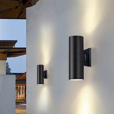 Black Outdoor Wall Light, Modern Outdoor Waterproof Wall Lamp, Exterior Up and Down Wall Light for Courtyard Corridor Balcony Staircase