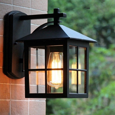 Vintage House-Shaped Outdoor Wall Lamp, Classic, Eye-Catching Design with Durable Aluminum and Glass for Garden or Home Safety Lighting