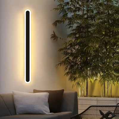 Outdoor Waterproof Modern Linear Wall Light for Porch Garage Patio, Indoor Wall Mount LED Wall Light for Living Room Bedroom