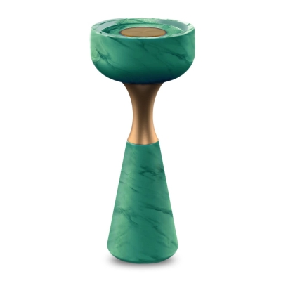 Green Marble Cone-shaped Tabletop Candlestick
