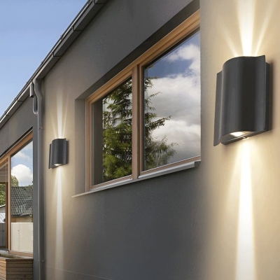 Modern Wave Outdoor Wall Light, Die-Cast Aluminum, Energy-Saving LED, Indoor/Outdoor Use for Villa, Porch, Patio, Garage, Balcony, and Corridors