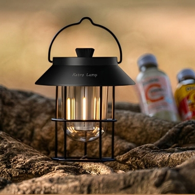 Adjustable Color Temperature Camping Lantern with 5000mAh Battery, 12-Hour Runtime, Rechargeable, Portable, and Power Bank Function