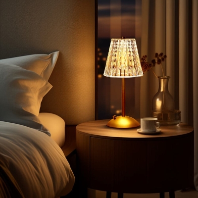 Bell-Shaped Cordless Vintage Portable Desk Lamp Table Lamp with Crystal Shade Touch Control  for Bedroom Nightstand Living Room Kitchen Dining Room Decor