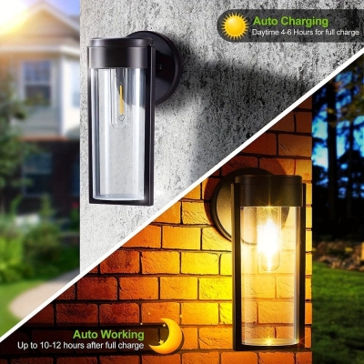 2/4/6-Pack Black LED Outdoor Solar Lights, Waterproof Solar Powered Light for Deck Wall Fence Yard Pillar Porch
