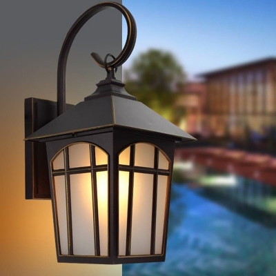 Retro Style Wall Lamp with Transparent Glass Lampshade for Porch, Attic, Country Villa, Restaurant, and Cafe, Elegant and Safe Design
